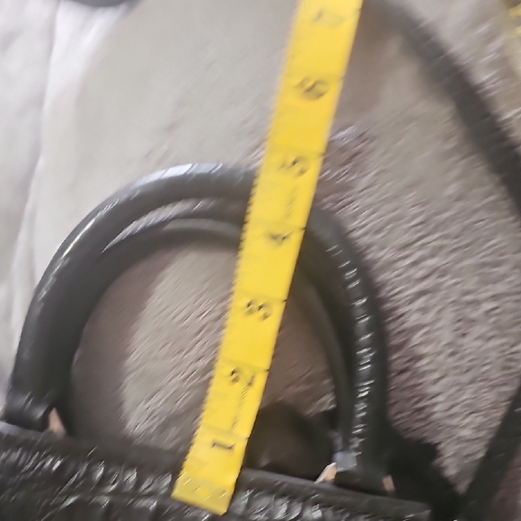 Raviani Usa Xl Black Croc-Embossed Satchel Bag - Picture 4 of 10